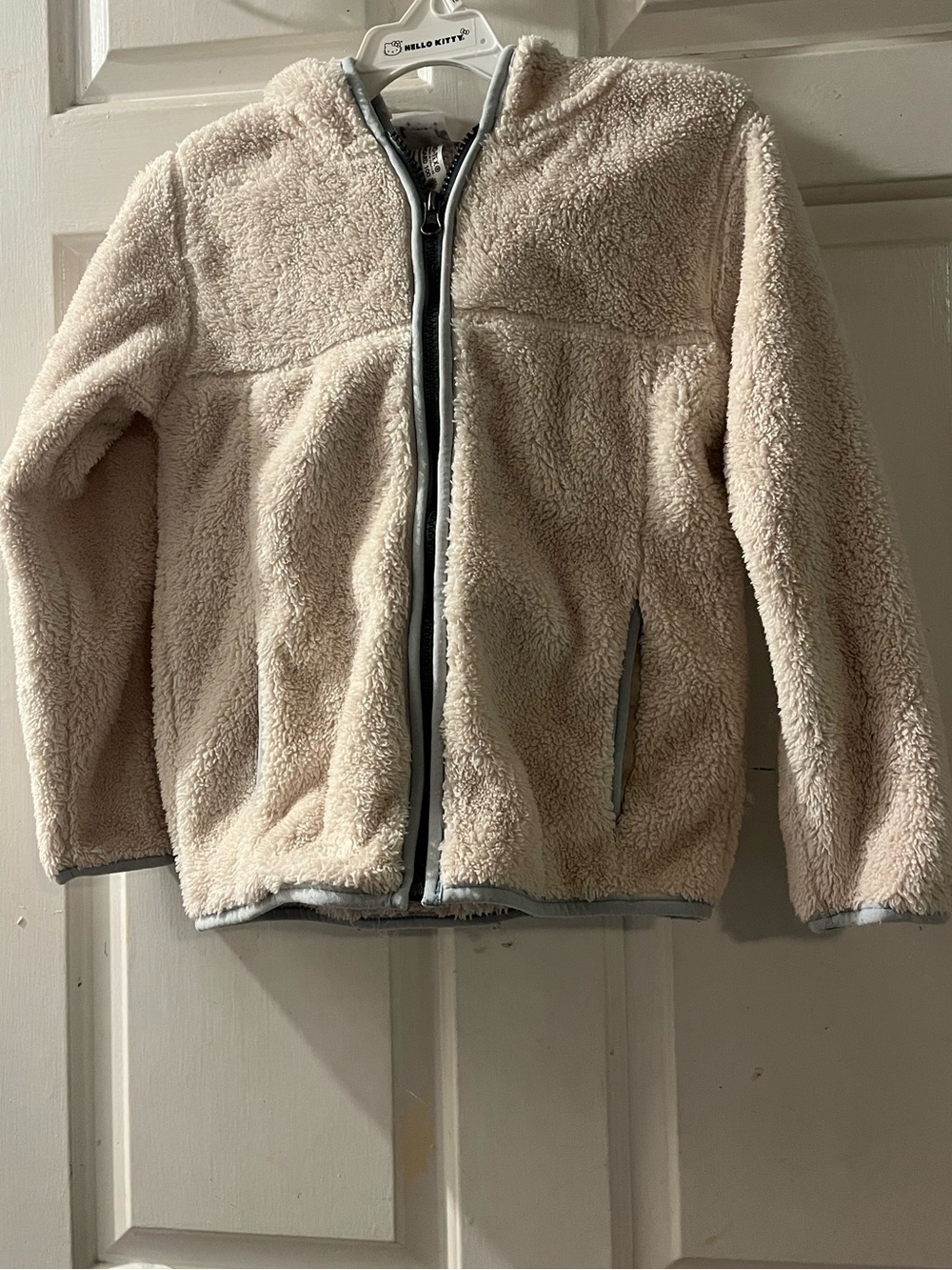 Hanna Andersson Cream Sherpa Zip-Up Jacket